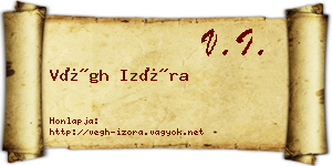 Végh Izóra névjegykártya